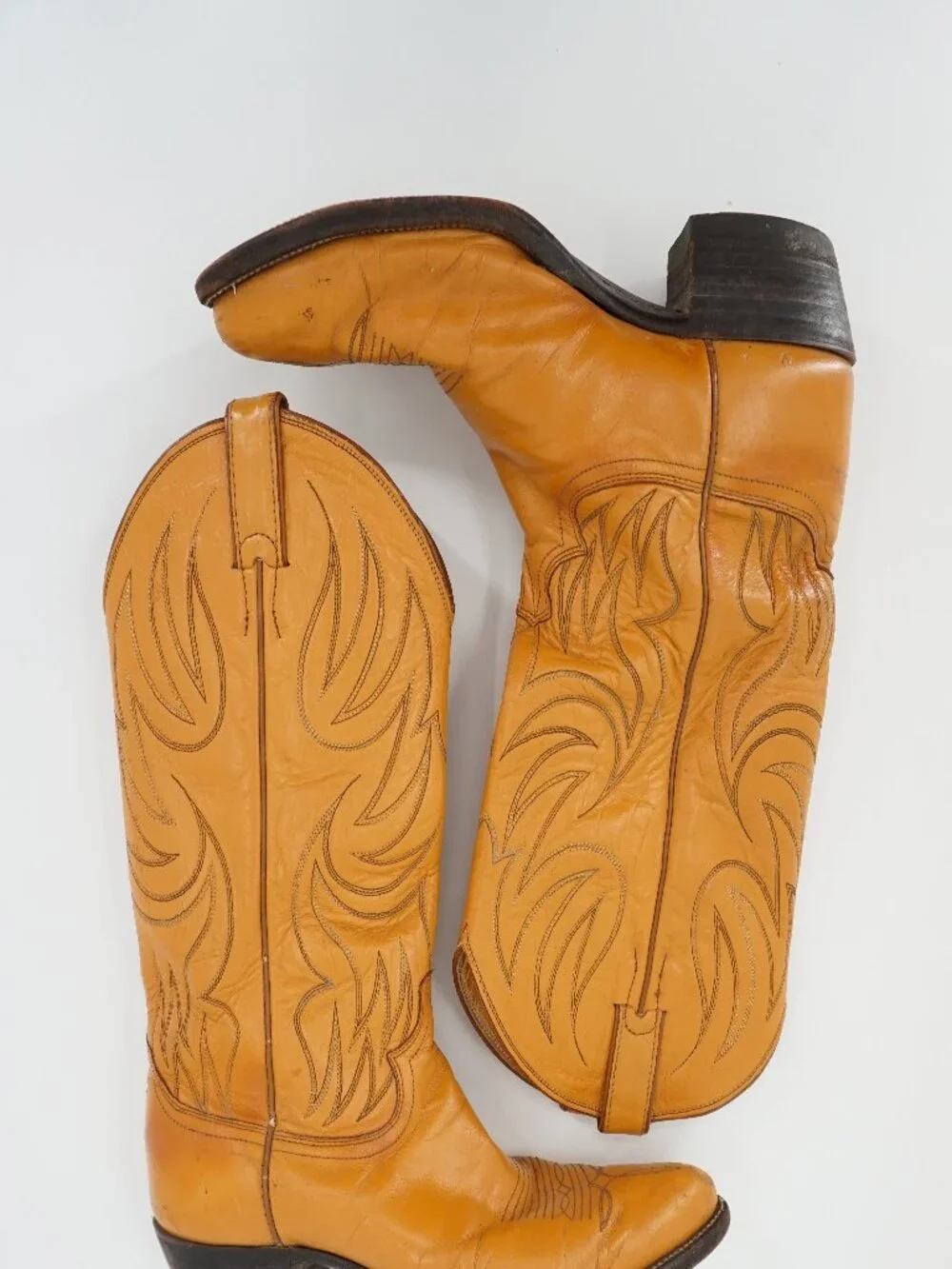 Share Justin Western Boots Brown Leather Style # T778 Men's Size 9D